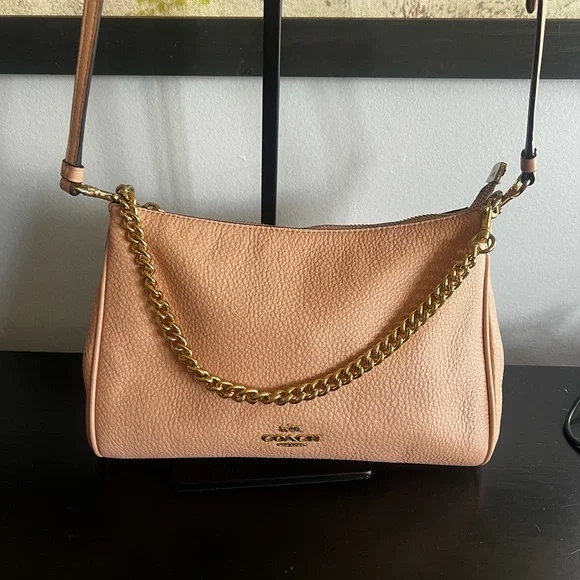 Coach Pebbled Leather Crossbody Bag in Blush Pink - Picture 3 of 9